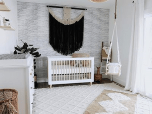 black and white elements in the nursery