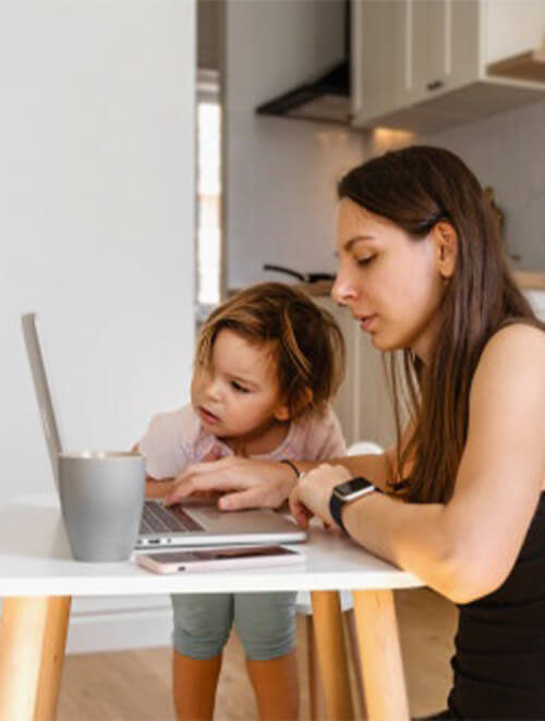 Managing Work from Home in COVID Feature in Mommywize